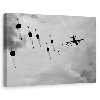 Tablou canvas - Go, Go, Go, Aviatie, Avion, Parasute, Zburand, Hercule, 80x120 cm Tablou canvas - Go, Go, Go, Aviatie, Avion, Parasute, Zburand, Hercule, 80x120 cm