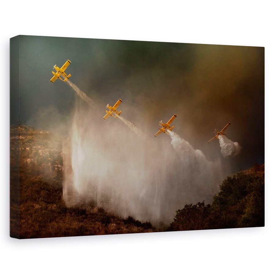 Tablou canvas - Parcul National Cilento, Peisaj, Aviatie, Dezastru, Foc, Avion, 60 x 90 cm
