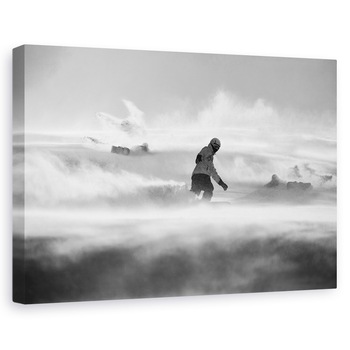 Tablou canvas - Doar Pentru Cei Puternici, Actiune, Snowboarder, Alb-Negru, 20 x 30 cm Tablou canvas - Doar Pentru Cei Puternici, Actiune, Snowboarder, Alb-Negru, 20 x 30 cm