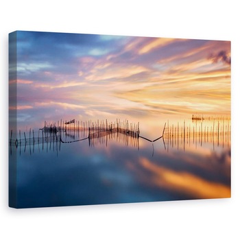 Tablou canvas - Plase De Pescuit, Net, Lac, Albufera, Apus De Soare, 40 x 60 cm Tablou canvas - Plase De Pescuit, Net, Lac, Albufera, Apus De Soare, 40 x 60 cm