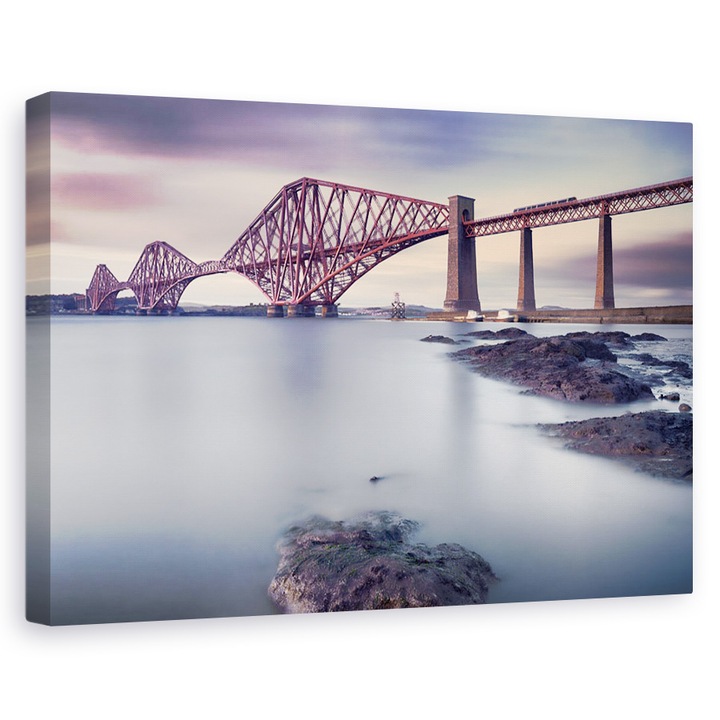 Forth vasúti híd, átkelés, Edinburgh, Landmark - Vászonkép, 80 x 120 cm