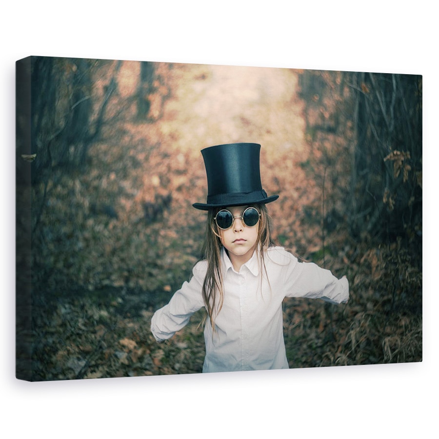 Tablou canvas - Brate Deschise, Palarie, Ochelari, Padure, Toamna, 40 x 60 cm