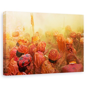 Tablou canvas - Lathmar Holi, Festival, India, Barsana, Nandgaon, 20 x 30 cm Tablou canvas - Lathmar Holi, Festival, India, Barsana, Nandgaon, 20 x 30 cm