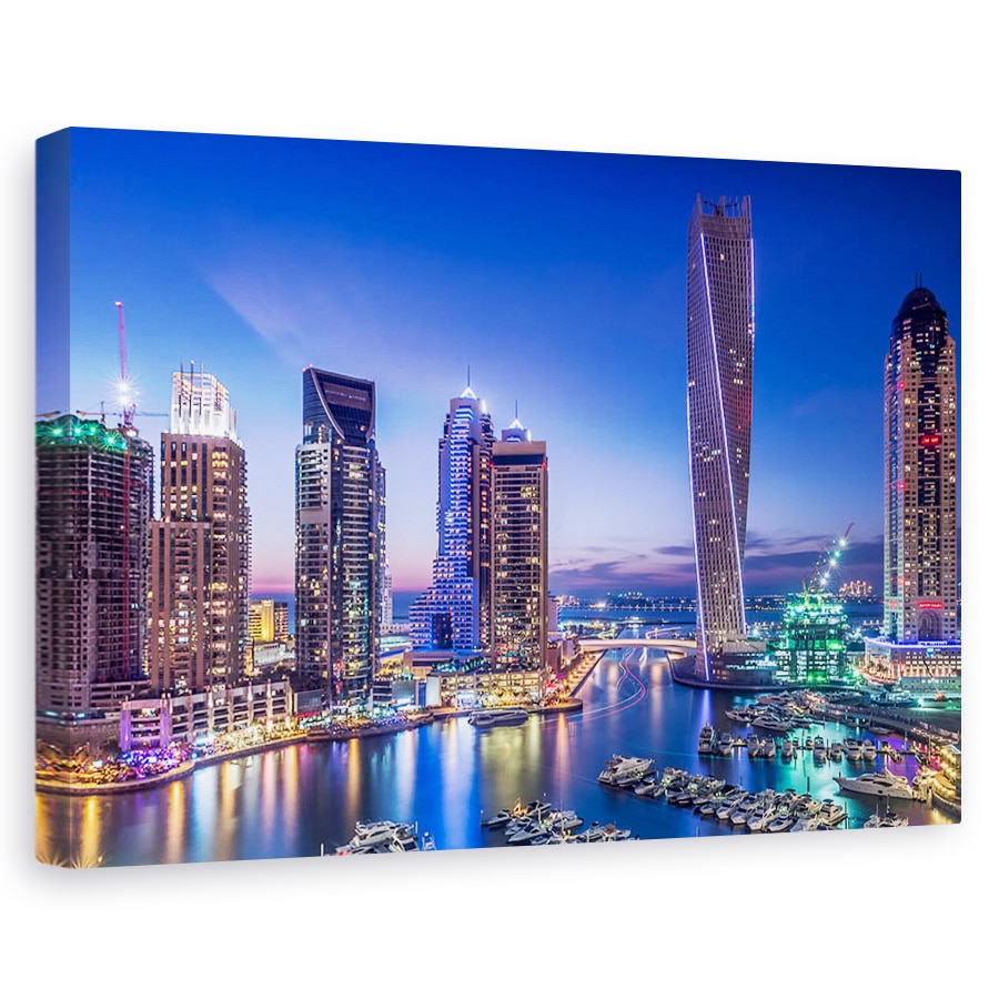 Tablou canvas - Dubai Marina, Noapte, Arhitectura, Turn, Reper, Faimos, 40 x 60 cm