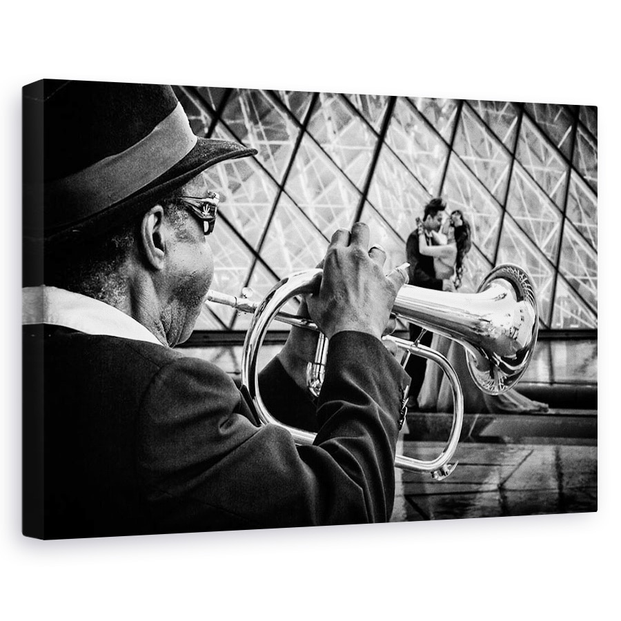 Tablou canvas - Trompeta A-Go-Go, Cuplu, Paris, Luvru, Dansand, 20 x 30 cm