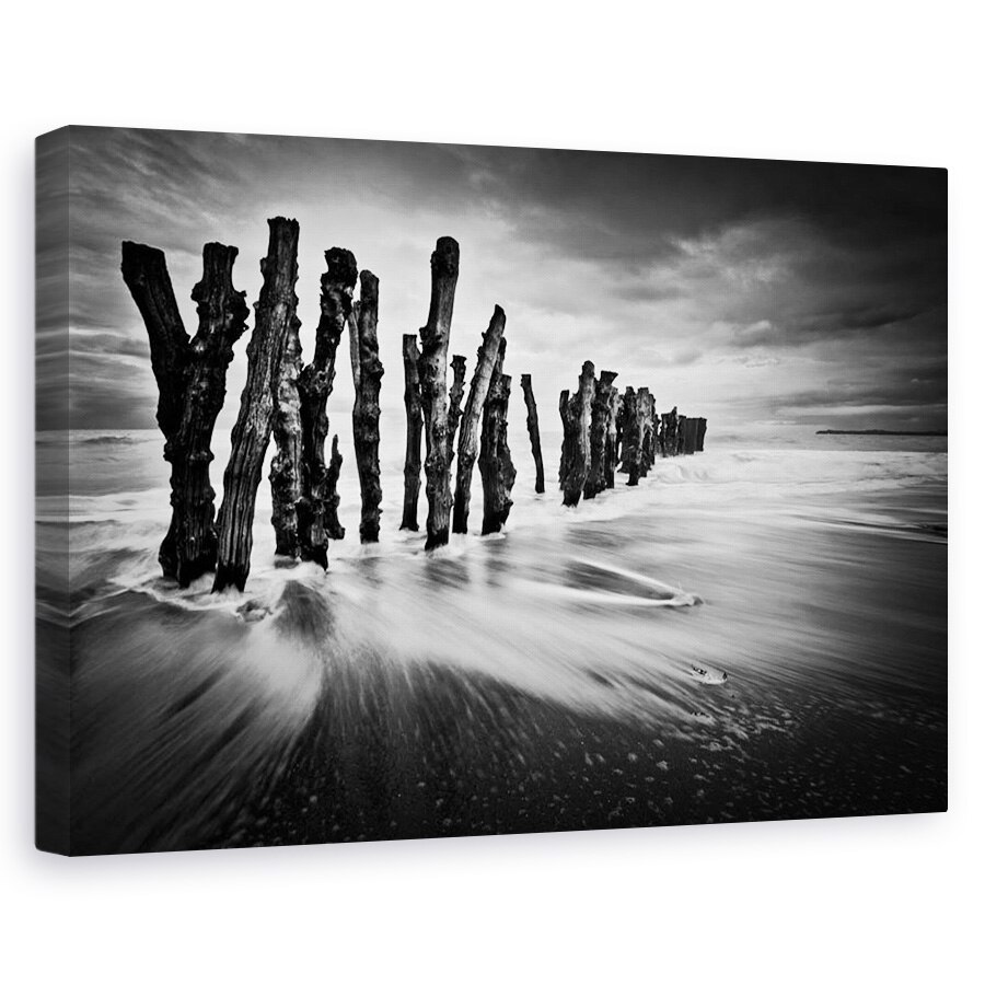 Tablou canvas - Graffiti Din Lemn, Plaja, Peisaj Marin, Surf, Apa, 20 x 30 cm