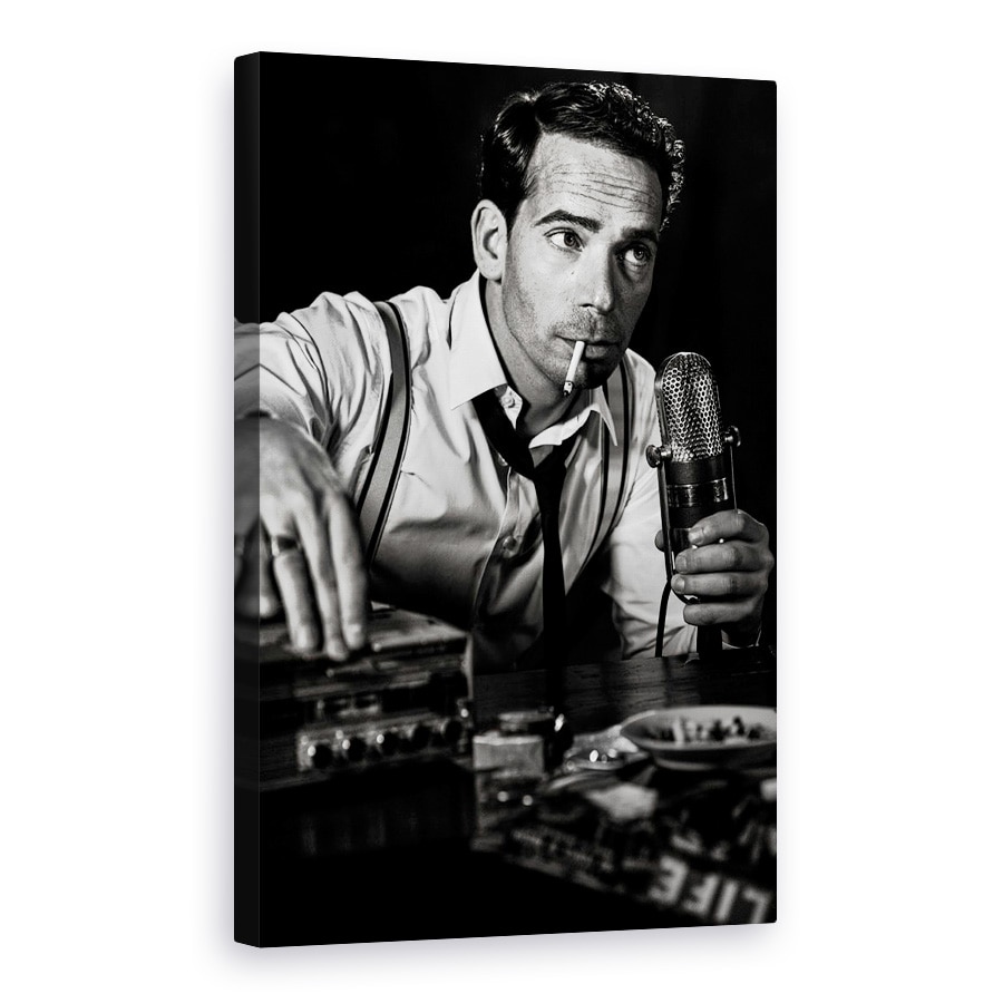 Tablou canvas - Noroc Si Noapte Buna, Vintage, Retro, Mic, Microfon, Radio, 40 x 60 cm
