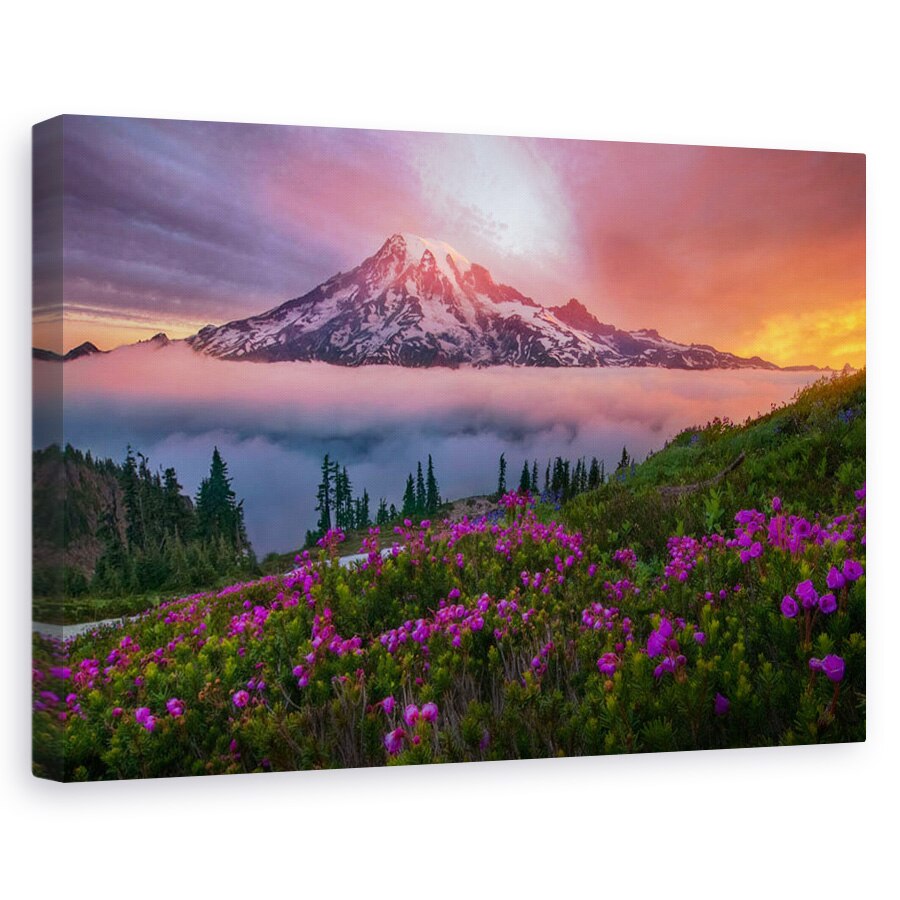 Tablou canvas - Un Moment In Timp, Peisaj, Alpi, Varf, Munte, Flori, 20 x 30 cm