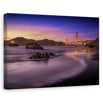 Tablou canvas - Podul Golden Gate In Lumina Zilei, Noapte, Arhitectura, California, 40 x 60 cm Tablou canvas - Podul Golden Gate In Lumina Zilei, Noapte, Arhitectura, California, 40 x 60 cm