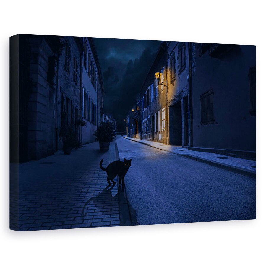 Tablou canvas - Le Chat Noir, Intuneric, Negru, Vrajitoare, Noapte, Compozit, 20 x 30 cm