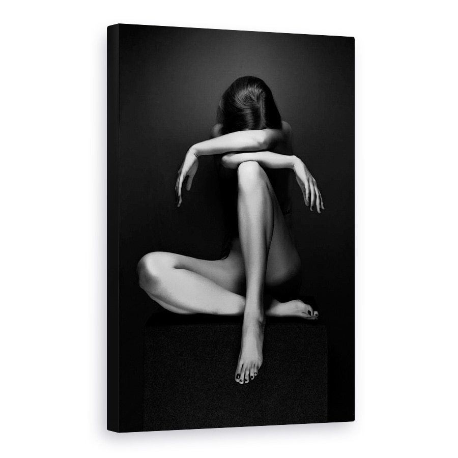 Tablou canvas - Eszter, Alb-Negru, Sezand, Nud, Persoana, Model, 20 x 30 cm