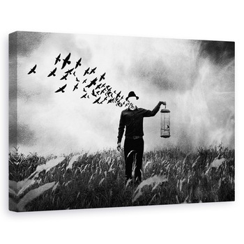 Tablou canvas - Libertate, Textura, Pasari, Cusca, Prins In Capcana, Inchisoare, 40 x 60 cm Tablou canvas - Libertate, Textura, Pasari, Cusca, Prins In Capcana, Inchisoare, 40 x 60 cm