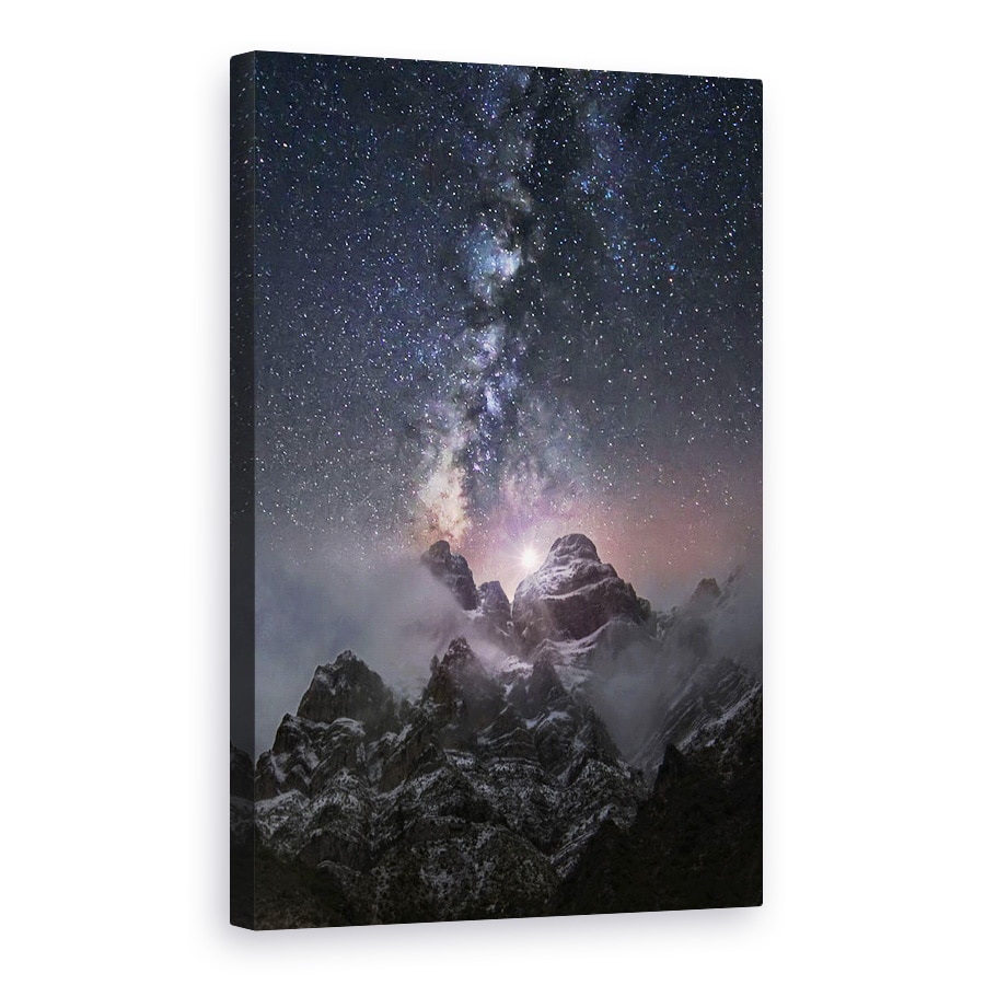 Tablou canvas - La Marginea Lumii, Munte, Calea Laptelui, Stele, Noapte, Rece, 40 x 60 cm