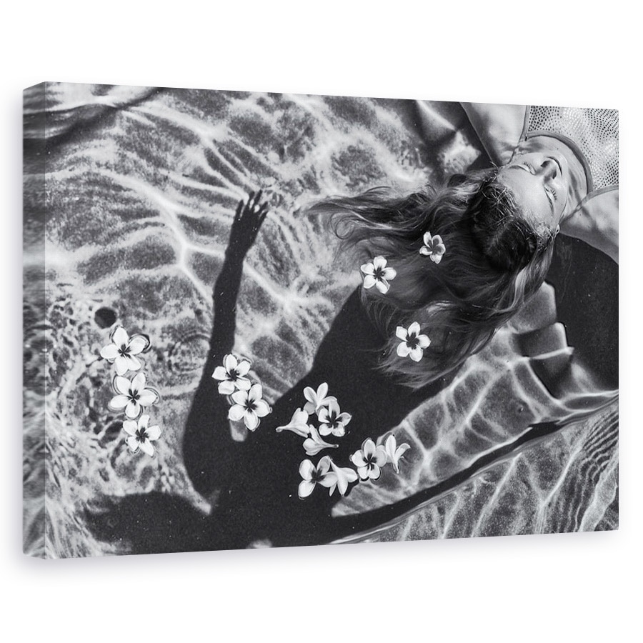 Tablou canvas - Copac Frangipani, Floare, Apa, Piscina, Fata, 20 x 30 cm