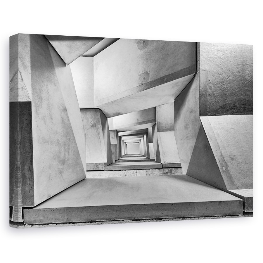 Tablou canvas - Jos, Haotic, Scara, Alb-Negru, 20 x 30 cm