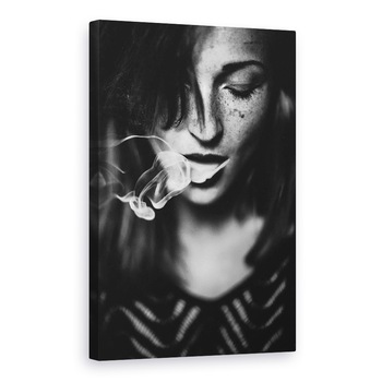 Tablou canvas - Smokey, Portret, Fum, Fumatul, Fata, Femeie, 20 x 30 cm Tablou canvas - Smokey, Portret, Fum, Fumatul, Fata, Femeie, 20 x 30 cm