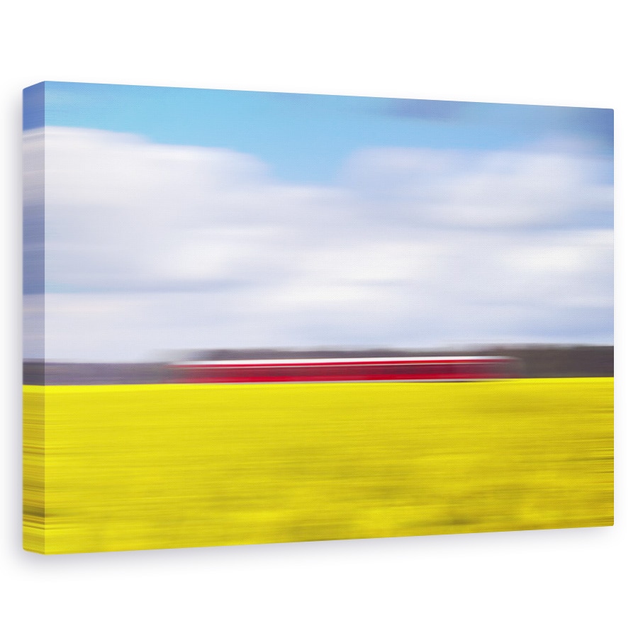 Tablou canvas - Rapita Si Trenul Rosu, Abstract, Blurat, Incetosat, Rapita, Rosu, 40 x 60 cm