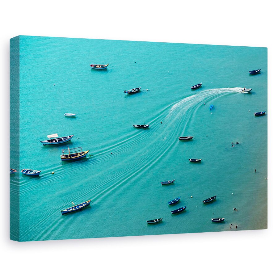 Tablou canvas - Printre Barci, Albastru, Mare, Barca, Plaja, Vara, 20 x 30 cm