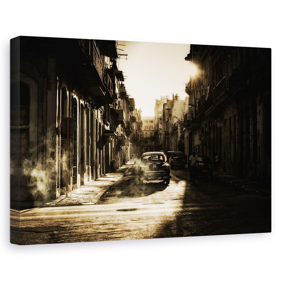 Tablou canvas - Dimineata Mistica In Havana, Strada, Sepia, Masina, Cuba, 20 x 30 cm