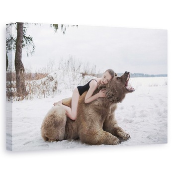 Tablou canvas - Vis, Fata, Vis, Urs, Natura, Rusia, 40 x 60 cm Tablou canvas - Vis, Fata, Vis, Urs, Natura, Rusia, 40 x 60 cm