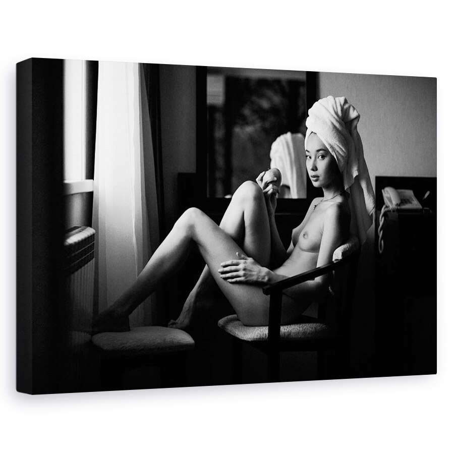 Tablou canvas - Curat, Nud, Dezbracat, Scaun, Sezand, 40 x 60 cm