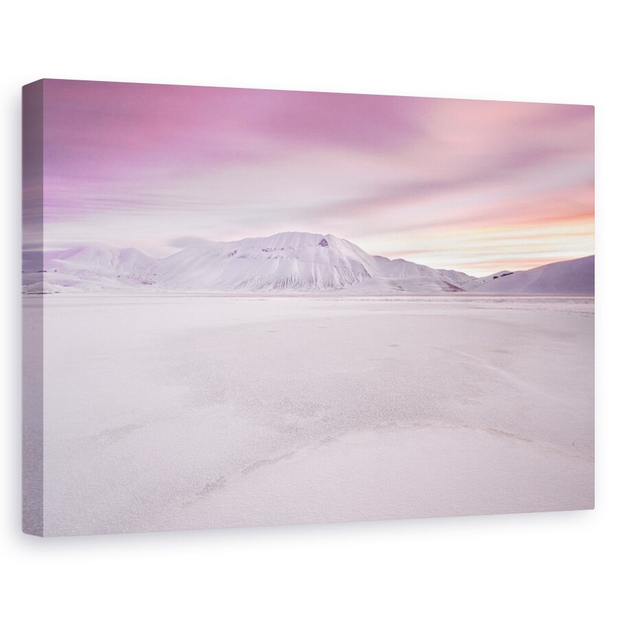 Tablou canvas - Parcul National Sibillini - Rasarit De Soare, Peisaj, Iarna, Zapada, Pastel, 40 x 60 cm