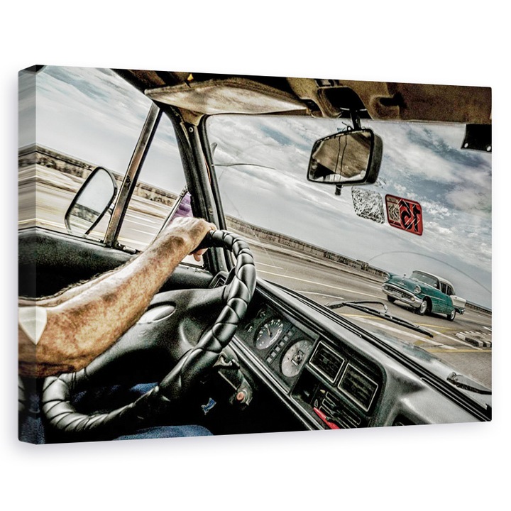 Tablou canvas - Malecon, Havana, Cuba, Strada, Masina Clasica, 60 x 90 cm