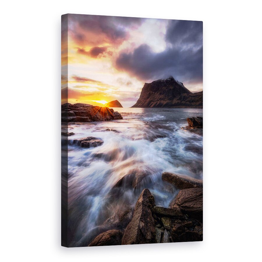 Tablou canvas - Apus Pe Coasta De Nord, Soare, Apus De Soare, Flux, Curge, Stanca, 20 x 30 cm