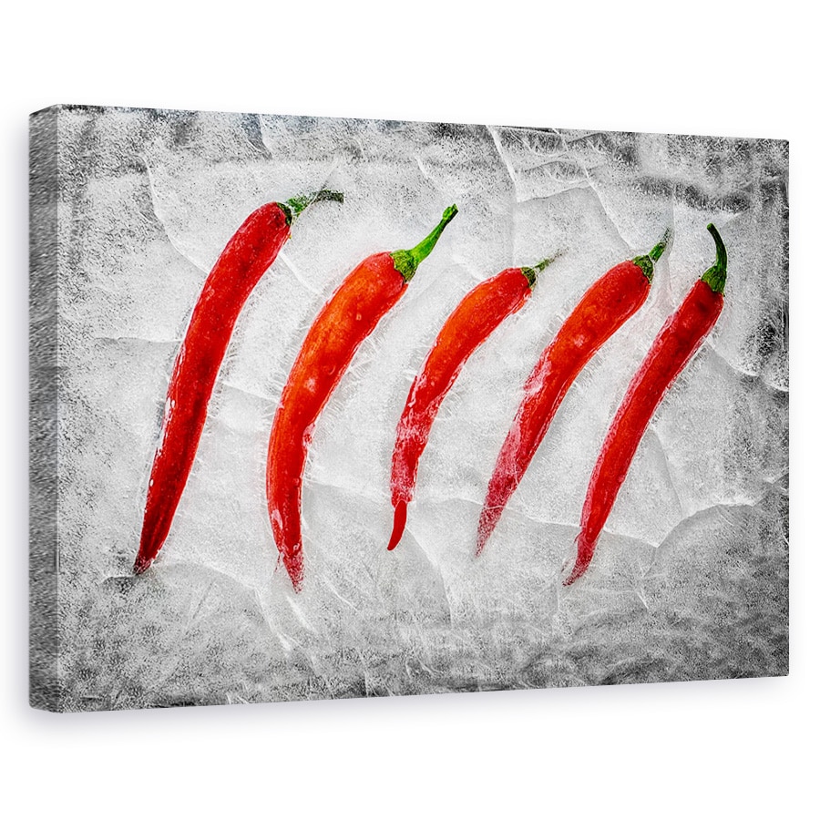 Tablou canvas - Foc Congelat, Inghet, Chili, Piper, Ardei Iute, Gheata, 20 x 30 cm