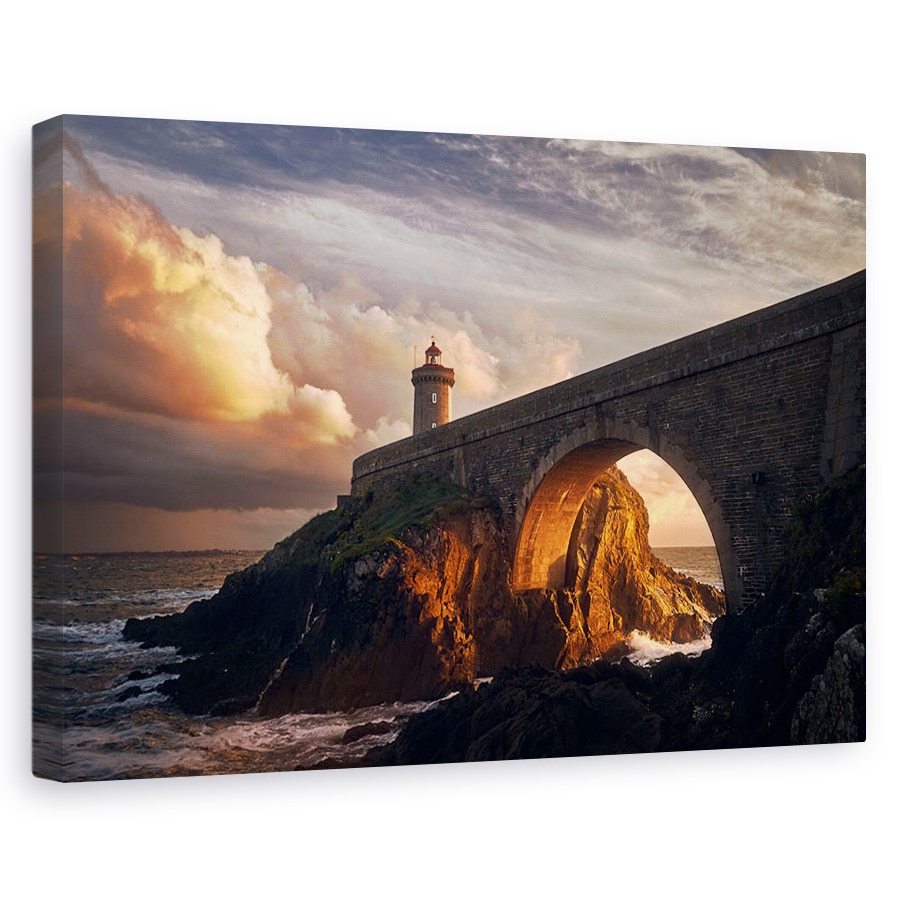 Tablou canvas - Sub Pod, Far, Soare, Apus De Soare, Ocean, 20 x 30 cm