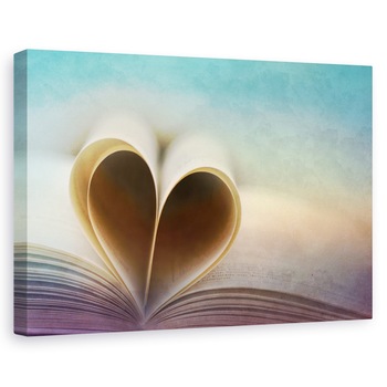Tablou canvas - O Poveste De Dragoste, Carte, Vintage, Inima, Foaie, 20 x 30 cm Tablou canvas - O Poveste De Dragoste, Carte, Vintage, Inima, Foaie, 20 x 30 cm