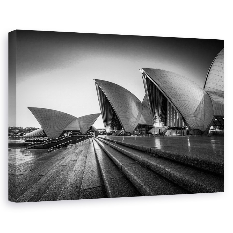Tablou canvas - Siluete, Alb-Negru, Sydney, Australia, Opera, Opera, 20 x 30 cm