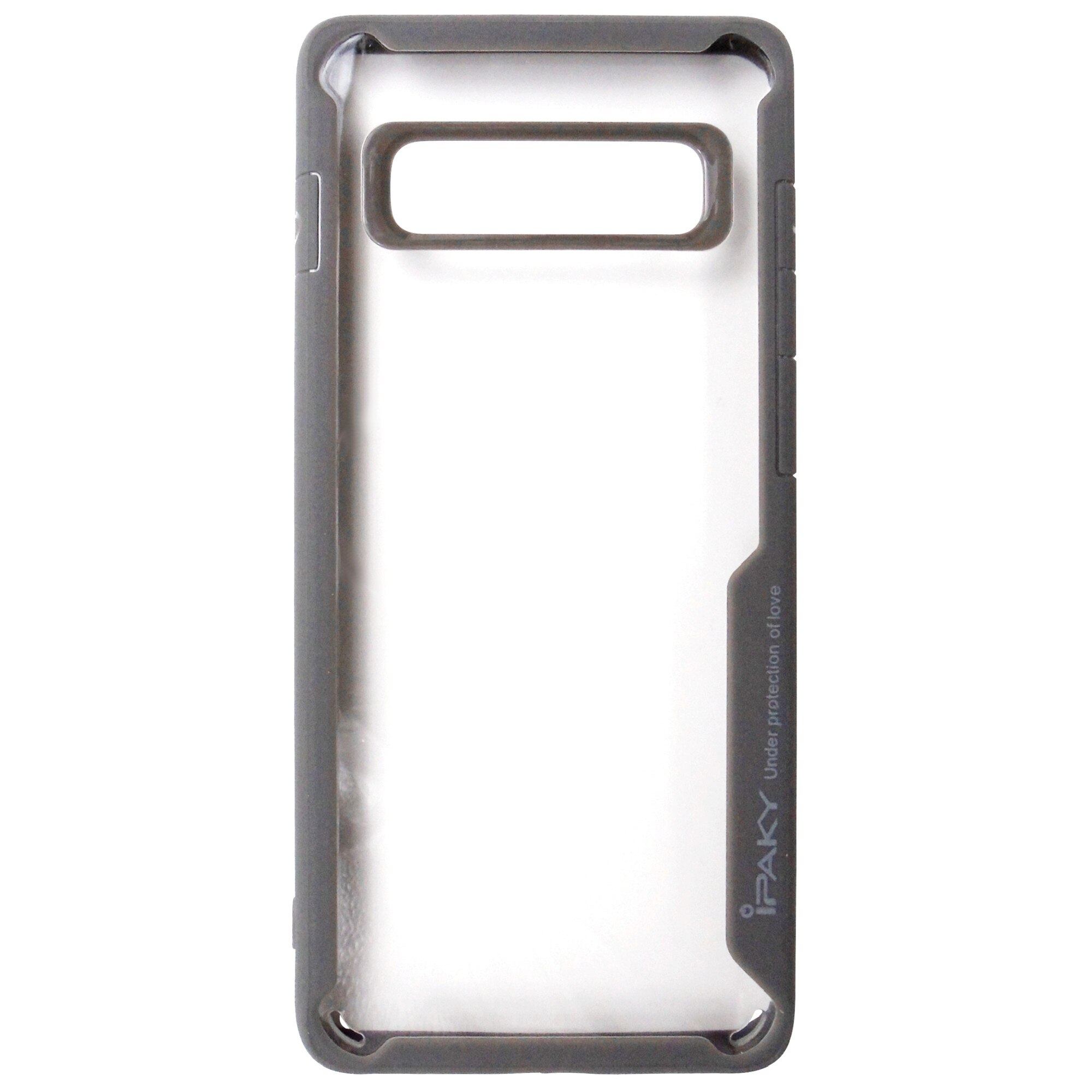 Husa tip capac spate iPaky Survival plastic transparent + silicon gri pentru Samsung Galaxy S10 Plus (G975F)