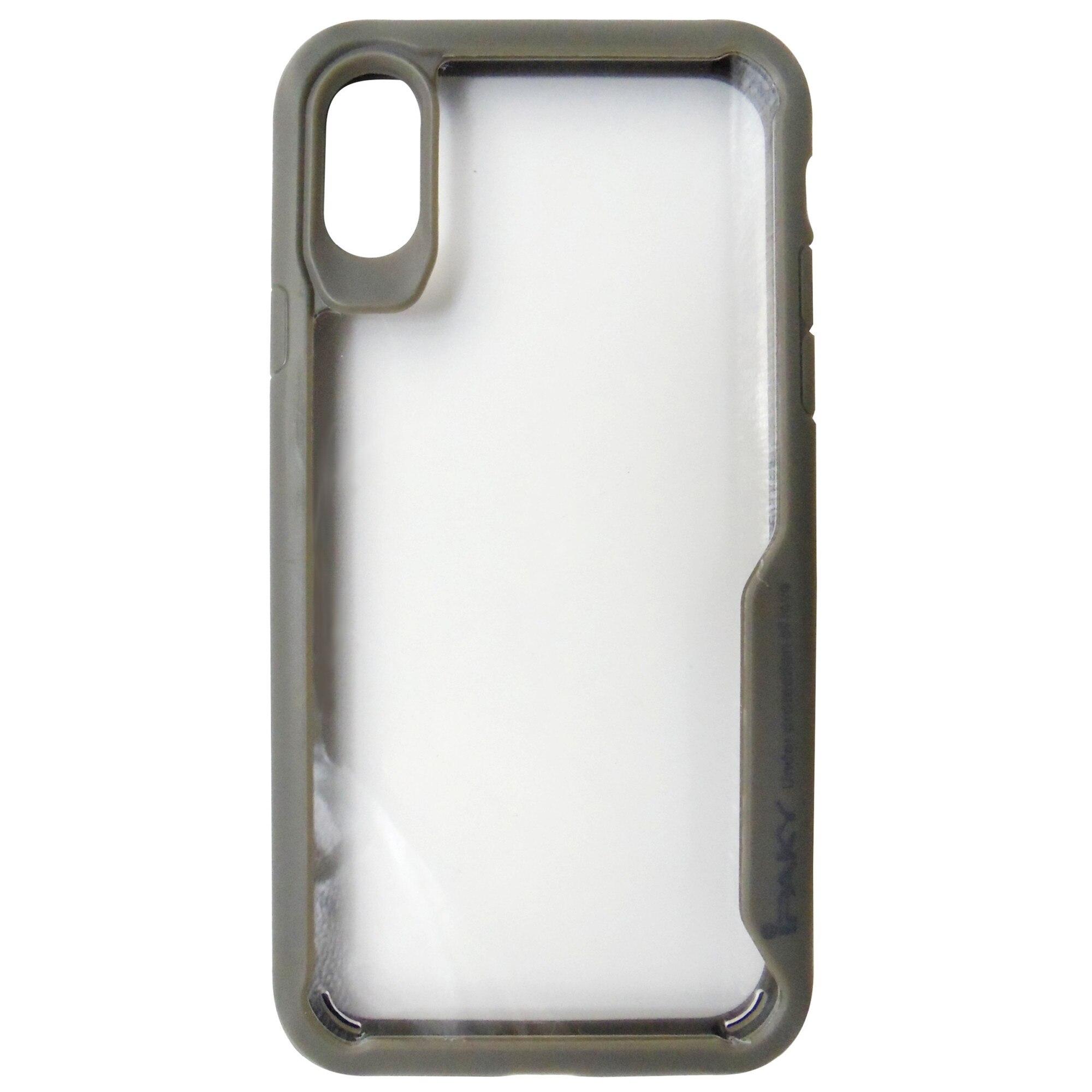 Husa tip capac spate iPaky Survival plastic + silicon transparenta (margini gri) pentru Apple iPhone X, XS