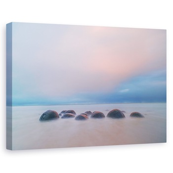 Tablou canvas - Bolovani Moeraki, Culori Pastelate, 80x120 cm Tablou canvas - Bolovani Moeraki, Culori Pastelate, 80x120 cm