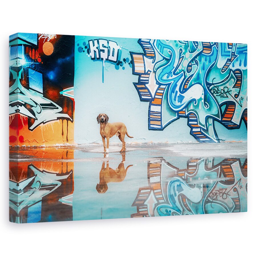 Tablou canvas - Caini, Urban, Graffiti, Industrie, 20 x 30 cm