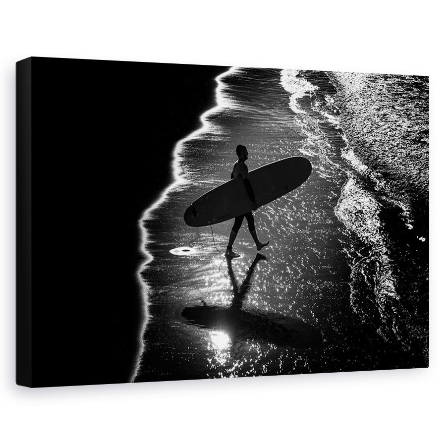 Tablou canvas - Surf 9, Italia, Alb-Negru, Actiune, 40 x 60 cm
