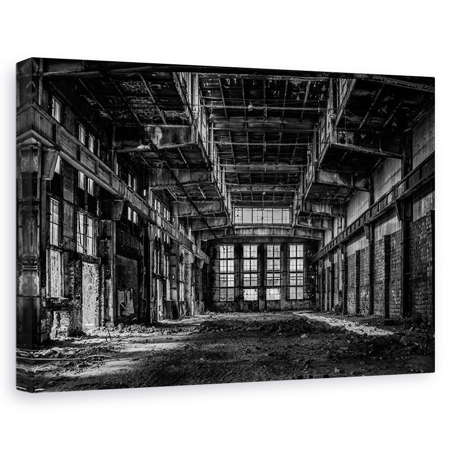 Tablou canvas - Budabandoned, Fabrica, Budapesta, Alb-Negru, Industrie, 20 x 30 cm