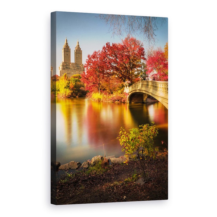 Ősz a Central Parkban, Manhattan, Város, Ősz, Ősz - Vászonkép, 80 x 120 cm