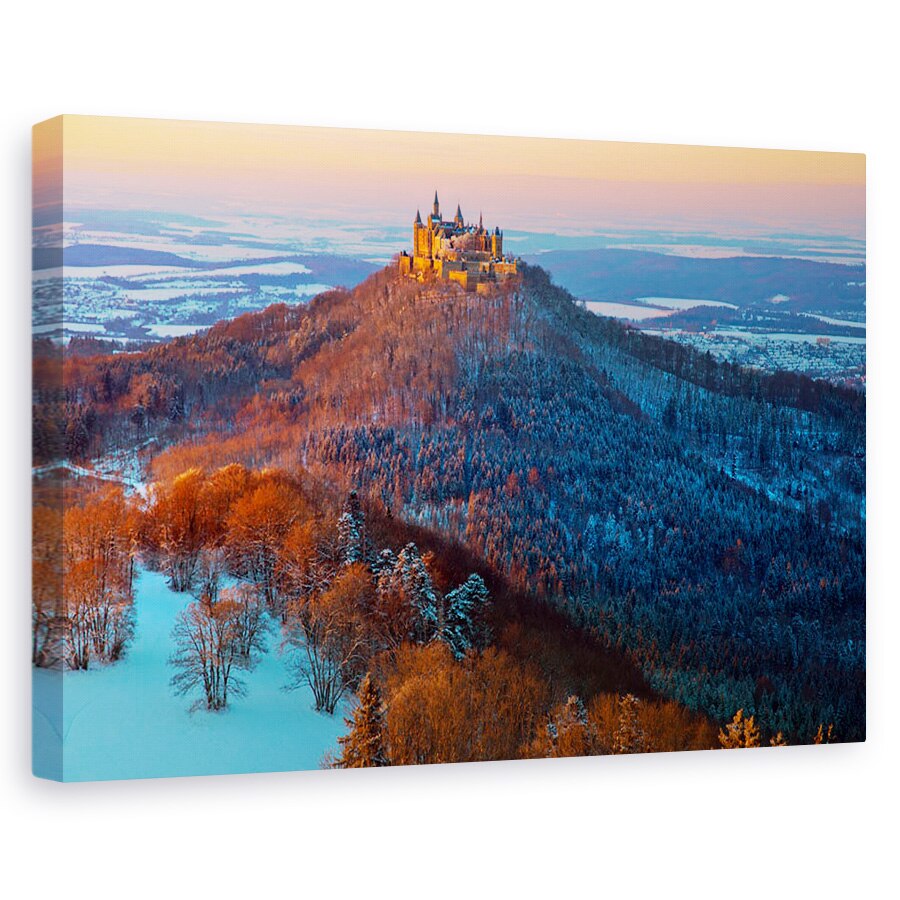 Tablou canvas - Hohenzollern In Starea De Spirit De Iarna, Orasel, Castel, Alpin, 40 x 60 cm