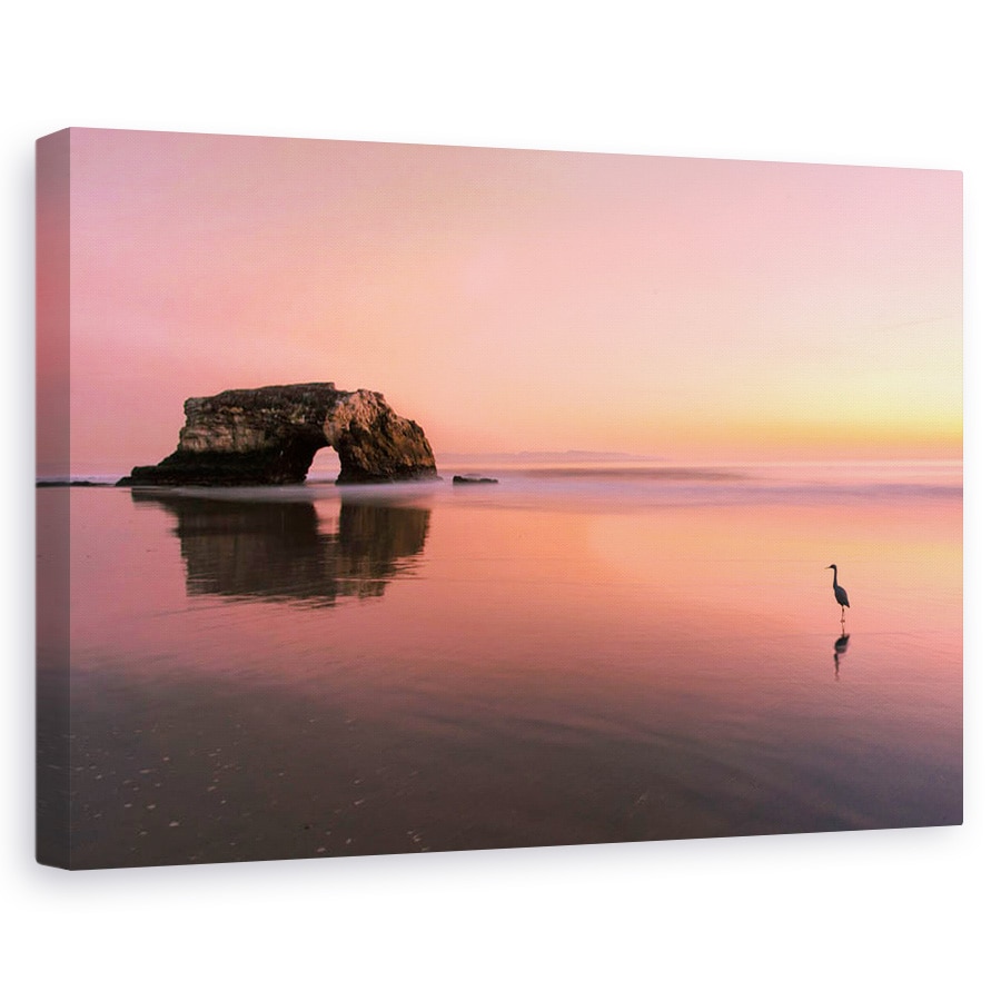 Tablou canvas - Apus De Soare , Roz, Heron, Culori Pastelate, Arc, 40 x 60 cm