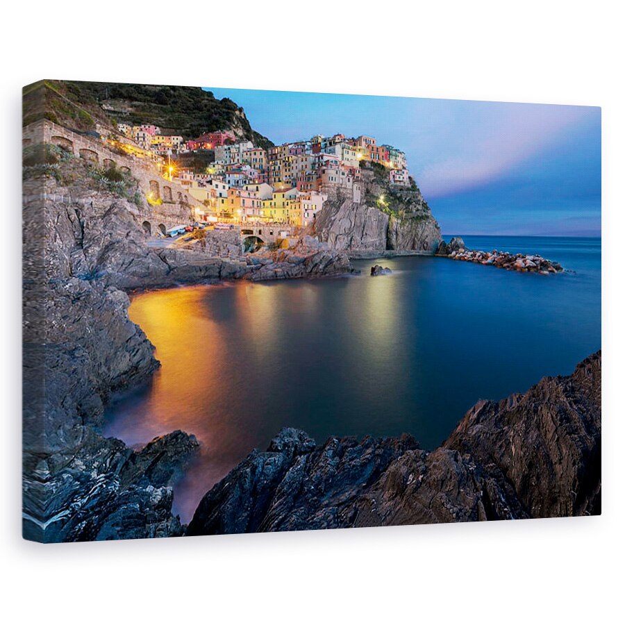 Tablou canvas - Viata In Manarola , Italia, Apus De Soare, Amurg, Sat, 40 x 60 cm