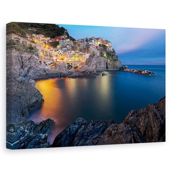Tablou canvas - Viata In Manarola , Italia, Apus De Soare, Amurg, Sat, 40 x 60 cm Tablou canvas - Viata In Manarola , Italia, Apus De Soare, Amurg, Sat, 40 x 60 cm