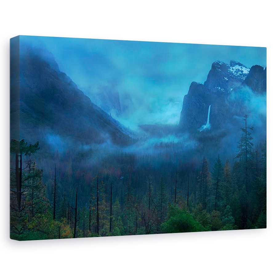 Tablou canvas - Munte Sumbru, Yosemite, Munti, Vale, Nori, Cascada, 40 x 60 cm