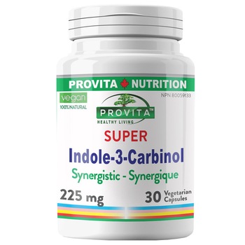 Supliment alimentar Indole-3-Carbinol sinergistic forte 225 mg, 30 caps, Provita Nutrition Supliment alimentar Indole-3-Carbinol sinergistic forte 225 mg, 30 caps, Provita Nutrition