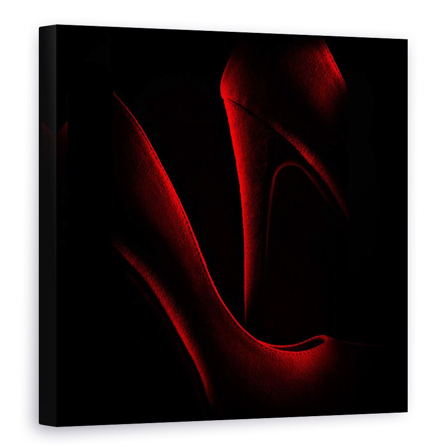 Tablou canvas - Pantofi In Rosu, Pasiune, Intuneric, Punct, 40 x 40 cm