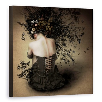 Tablou canvas - Fata Parfumata In Noapte, Rochie, Noapte, Floare, 70 x 70 cm Tablou canvas - Fata Parfumata In Noapte, Rochie, Noapte, Floare, 70 x 70 cm