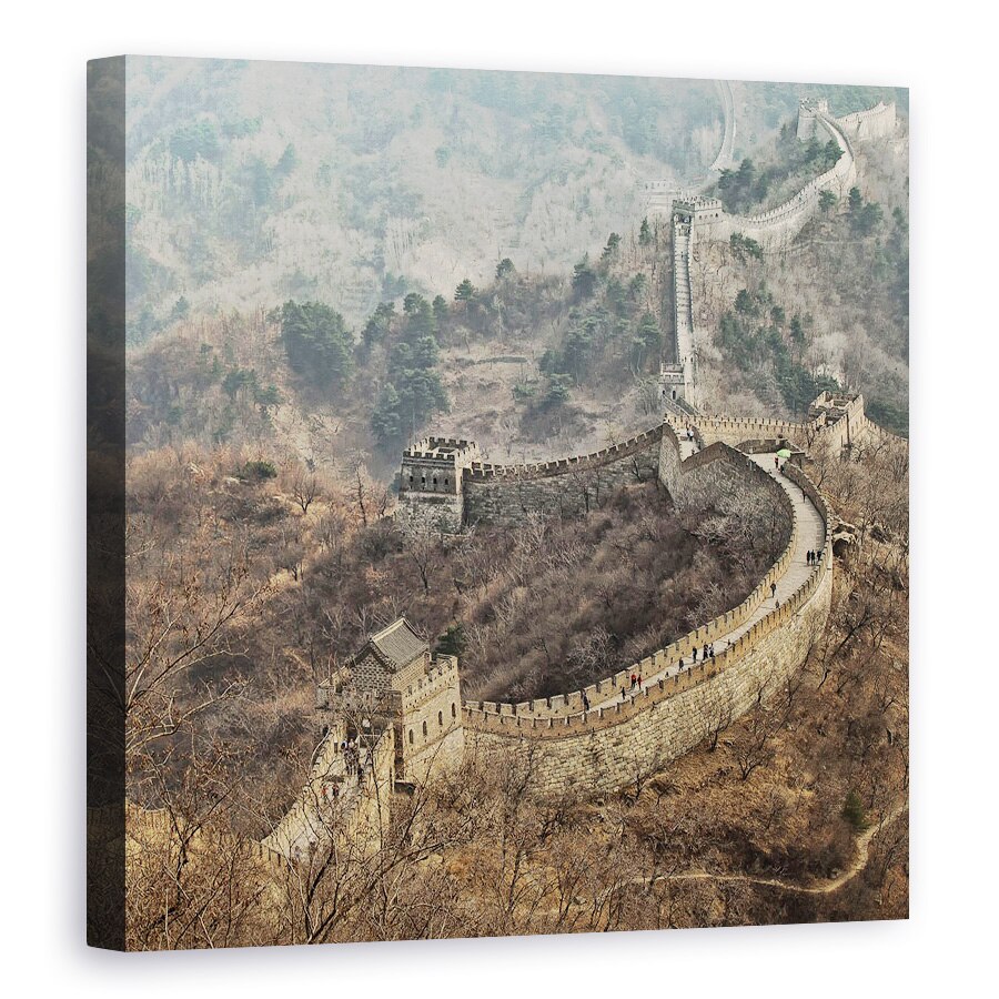 Tablou canvas - Primavara Timpurie In Mutianyu, China, Mare Zid Chinezesc, Arhitectura, 40 x 40 cm