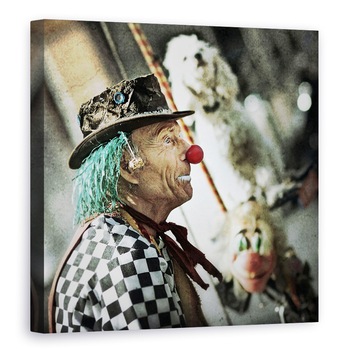 Tablou canvas - Arta Vietii, Clovn, Dame, Portret, Caine, Blurat, 70 x 70 cm Tablou canvas - Arta Vietii, Clovn, Dame, Portret, Caine, Blurat, 70 x 70 cm