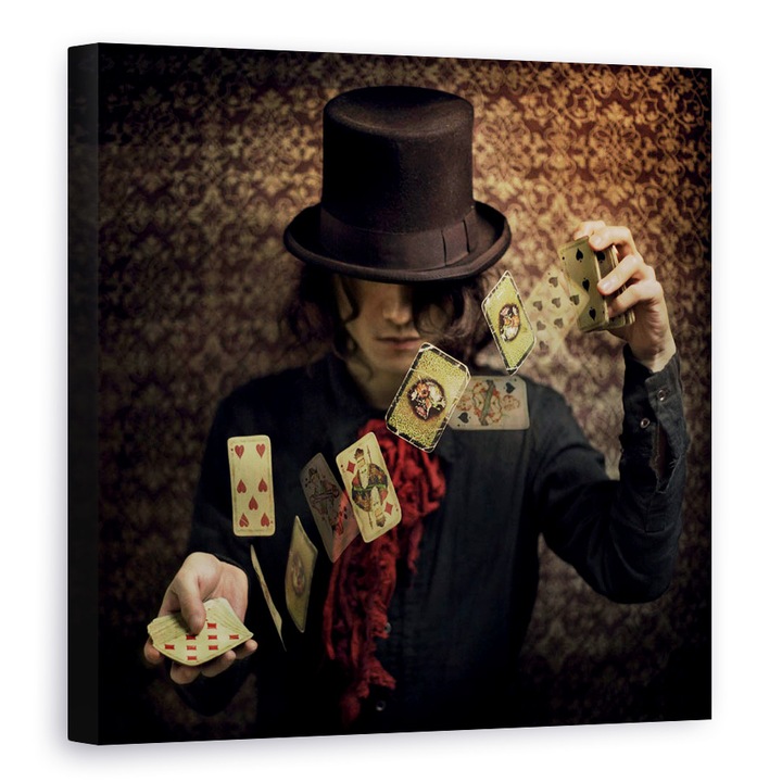 Tablou canvas - Incearca-Ti Norocul, Joaca, Vechi, Clasic, Palarie, 40 x 40 cm